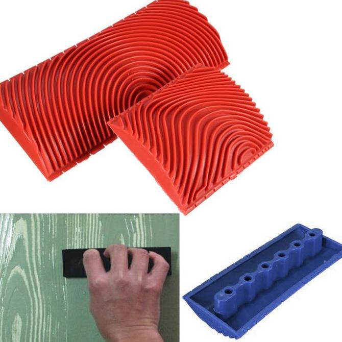 Nexwill- Kuas Cat Roll Karet Dinding Efek Corak Motif Kayu Roller Paint *Cp11