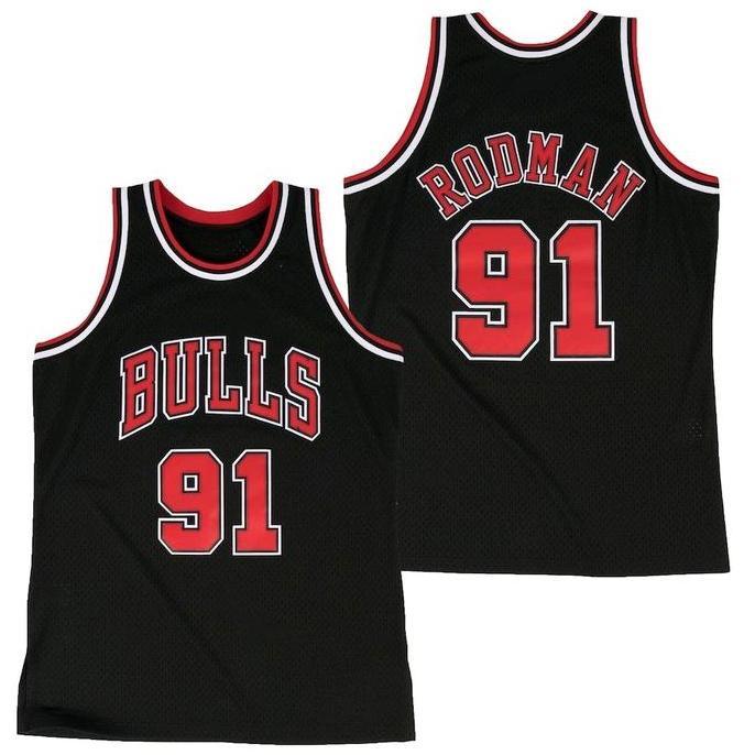 Coolblue- Bordir Baju Jersey Basket Dennis Rodman Bulls Hitam Classic