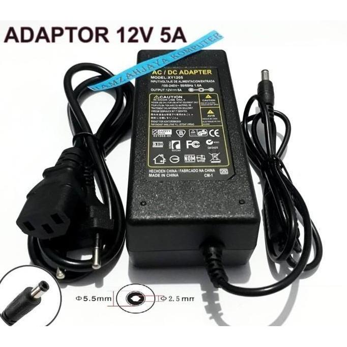 Whynot- Adaptor 12V 5A 12Volt 5Amper Untuk Pompa Dc Ampli Charger Cctv Lampu