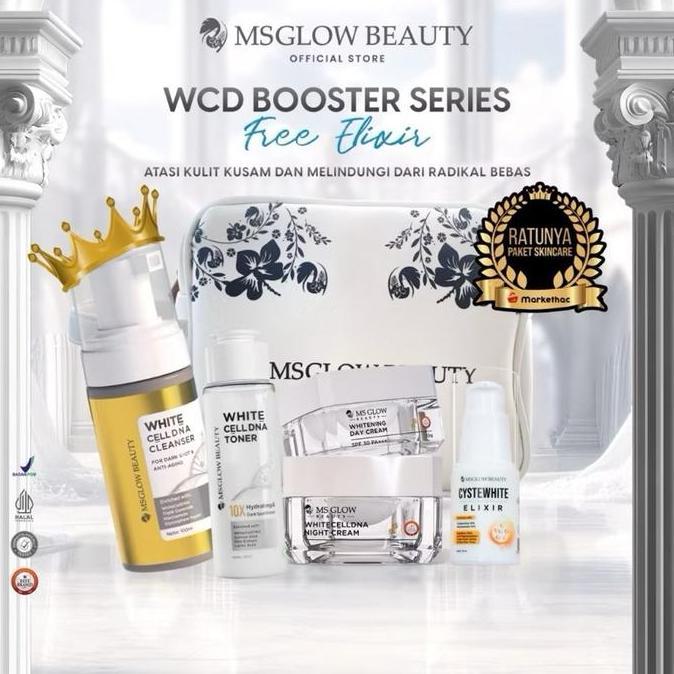 Iyaakirim- Ms Glow Paket Wajah New Series Booster Free Serum Elixir Mencerahkan Memutihkan Muka Kusa