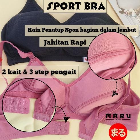 EXCLUSIVE 3 pcs & 6 pcs SPORT BRA WANITA BH CEWEK Jumbo Lusinan Cup Besar (50 52 54) || BH Sport Jum