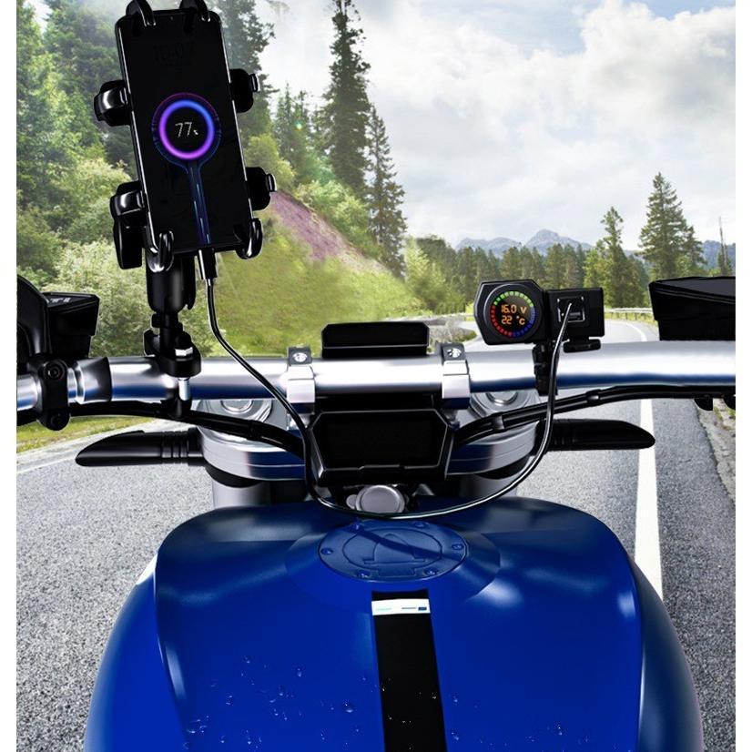 Wajib Punya Charger Motor Fast Charging Type C Voltmeter Digital Waterproof Motorcycle Digital Voltm