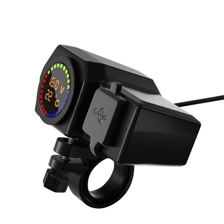 TERMURAH Charger Motor Fast Charging Type C Voltmeter Digital Waterproof Motorcycle Digital Voltmete
