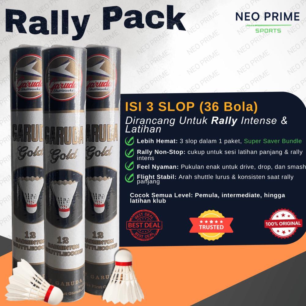 New Arrival Shuttlecock Badminton Garuda Gold Putih Kok Bulutangkis 1 Slop Isi 12 Bola Bulu Angsa