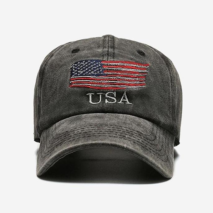 DE158 - Yarra Topi Baseball Pria Distro Grey Hitam Polos Dewasa Bordir USA Jeans Fashion Outfit Vint