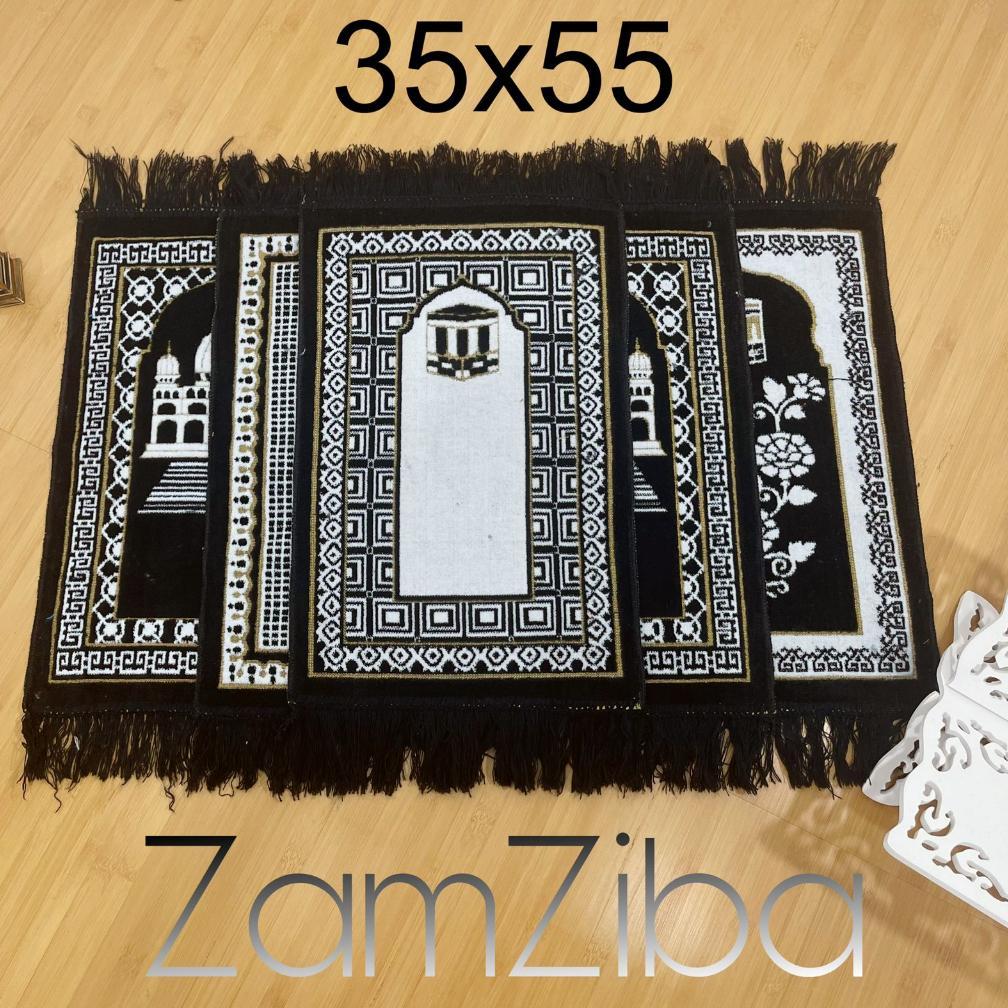 DISKON SAJADAH KECIL SAJADAH MUKA SUJUD KHUSUS HITAM UKURAN 35X55 CM