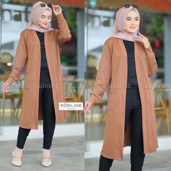 Azzahra Grosir - Celsia Mango Knit Cardigan Wanita Panjang Knit Rajut / 513-7091 Knitwear Kardigan O