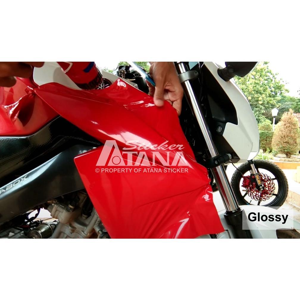 cuci gudang skotlet merah glossy doff transparan stiker red decal anti gores gilap metalik dop tembu