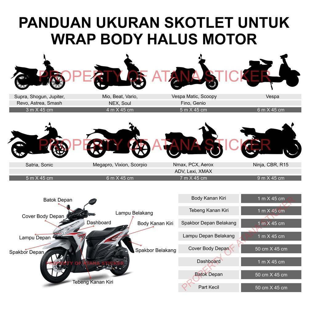 HOT SKOTLET MERAH GLOSSY DOFF TRANSPARAN STIKER RED DECAL ANTI GORES GILAP METALIK DOP TEMBUS HYBRID