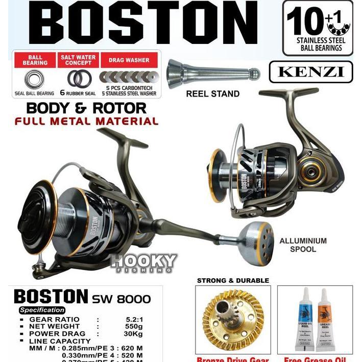 BEBAS ONGKIR - REEL KENZI BOSTON SW 8000