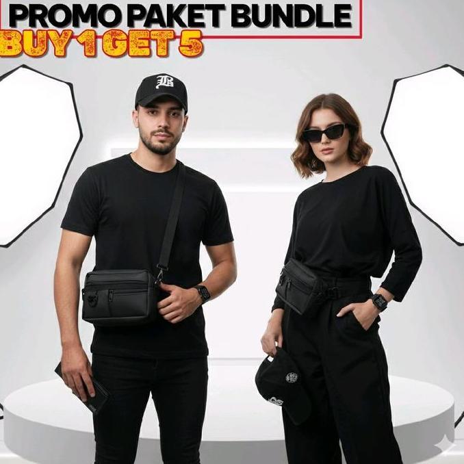 DV257 >> NEW ARIVAL  BUNDLING 5IN1 HAND BAG,TOPI BASEBALL,JAM TANGAN,KACAMATA,DOMPET.KEREN DAN TREND