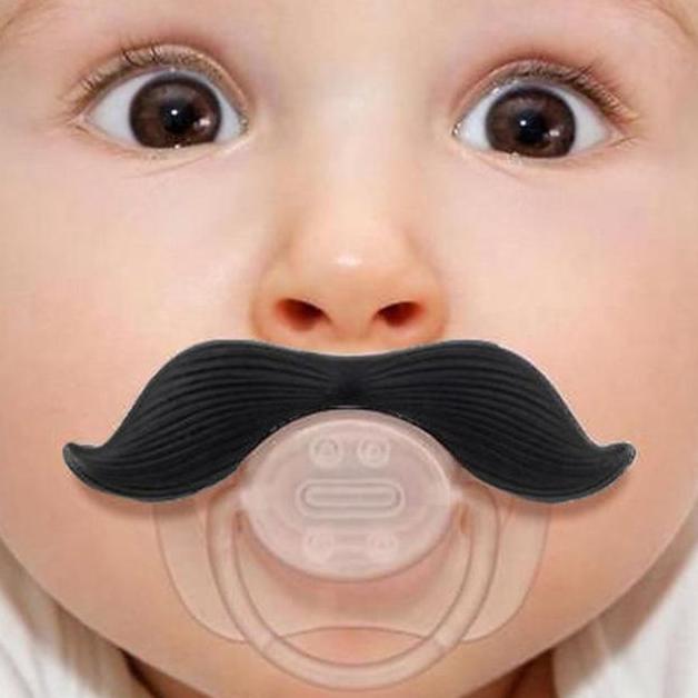 LAVANASHOPID Dot Empeng Bayi Model Kumis Silicone Baby Pacifier Hitam Desain Lucu & Pegangan Nyaman 
