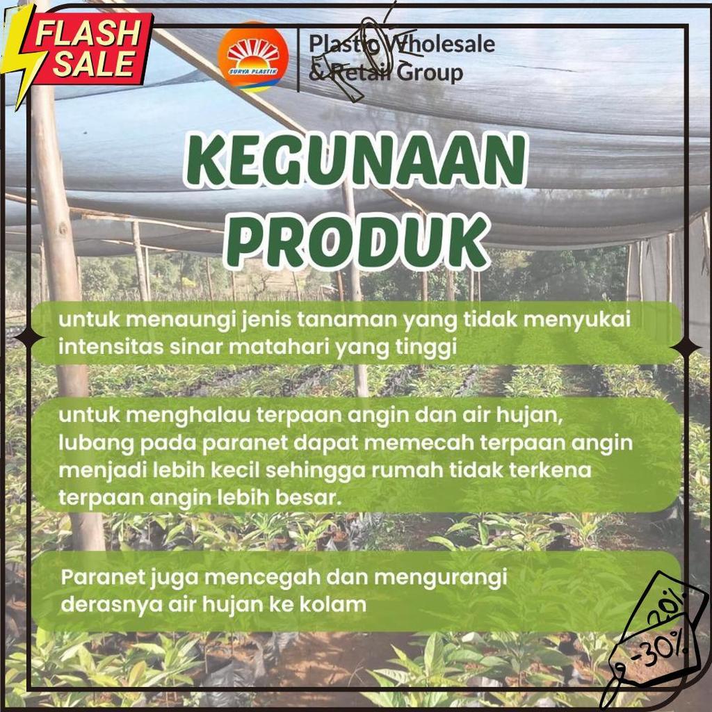 Paranet Tanaman/Jaring Paranet 85% Rajut Segitiga Lebar 3 Meteran Ecer Meledak