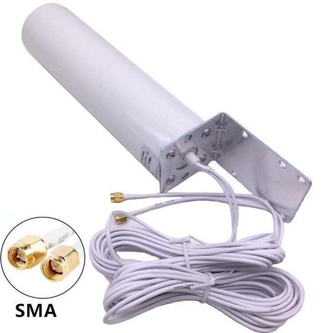 MAZANAC Antena Eksternal 3G 4G LTE Modem Orbit Star 2 12dBi Konektor SMA Outdoor 5 Meter Home Router