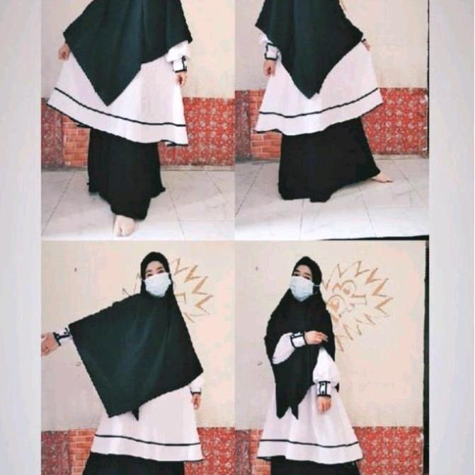 [Gamis office hermosa] Gamis kantor hitam putih/gamis office hitam putih/gamis hitam putih murah ori