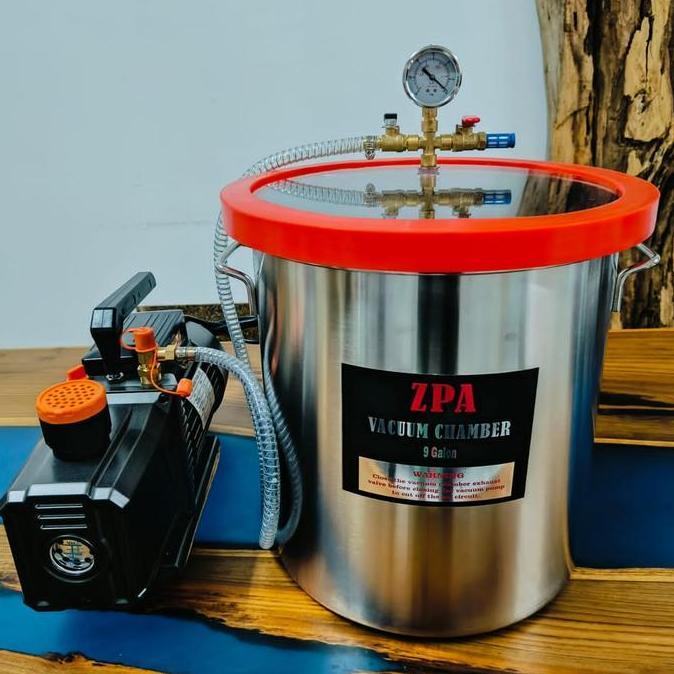 Vacuum Chamber 9 galon (34 L) + Vacuum Pump 1 hp