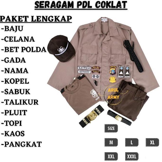 COD BAJU SERAGAM PDL PDH COKLAT SATPAM SECURITY SERAGAM COKLAT SATPAM TERBARU PAKET LENGKAP FULLSET 
