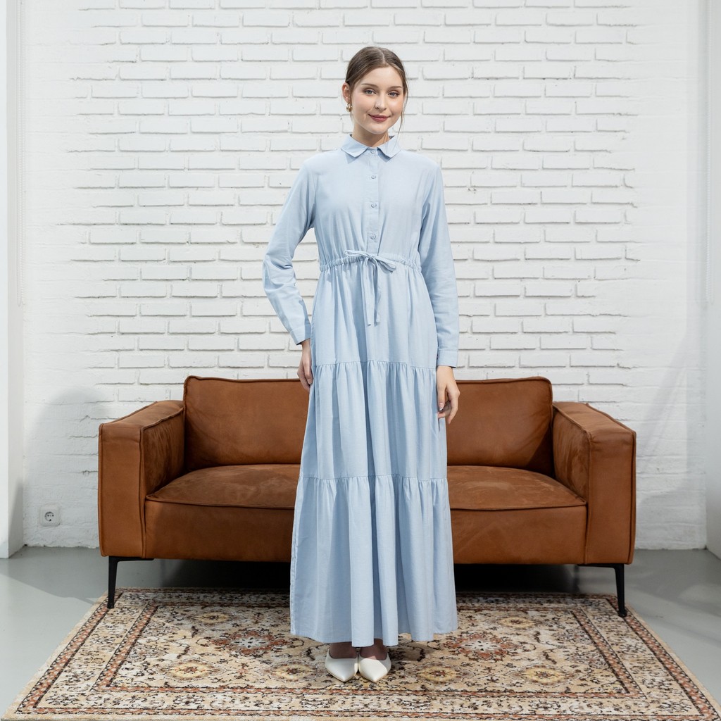 GRAPHIS Waist Drawstring A-Line Maxi Dress