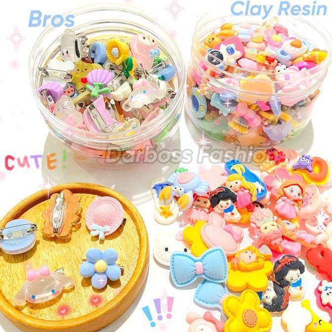 BROS CLAY RESIN ISI 100pcs / BROS DAGU BROS ANAK BROS HIJAB BROS KECIL