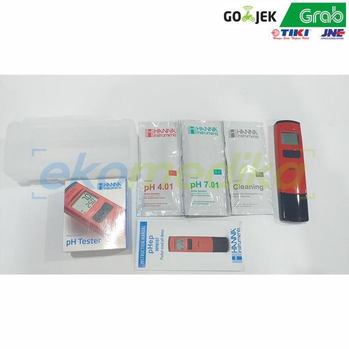 Hanna PH Meter Dital 98107 pHep Pocket Tester Pengukur PH Air Range 0-14 Resolution 0.1 pH Kalibrasi