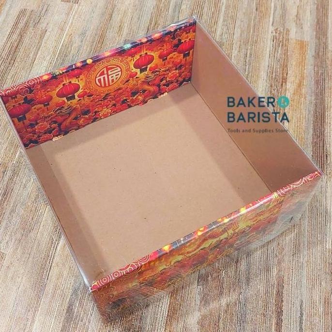 #@#@#@#@] Bon App Imlek 22x22x10 Mika / Kotak Kue Lapis Legit Lapis Surabaya Imlek Mika dus Gift Ham