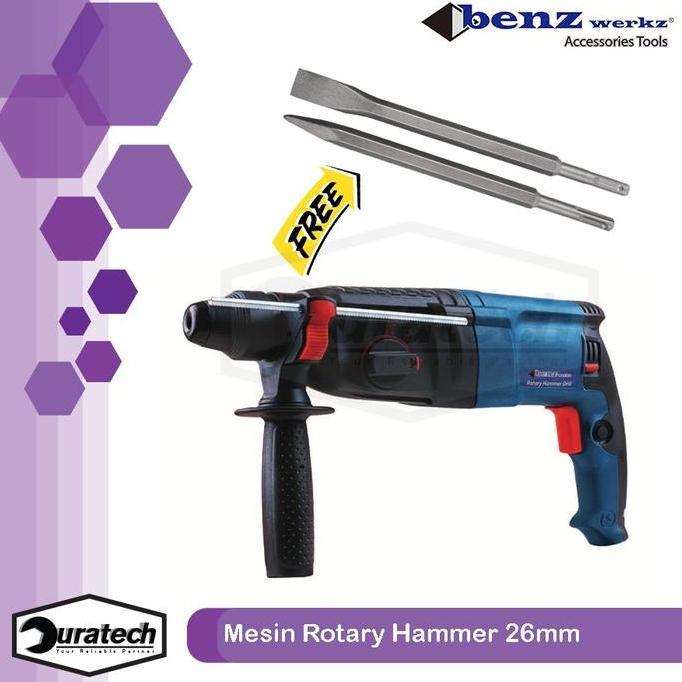Benz Werkz Rotary Hammer BZ-8826RE / Mesin bor beton bobok tembok kayu besi plat / Mesin bor SDS plu