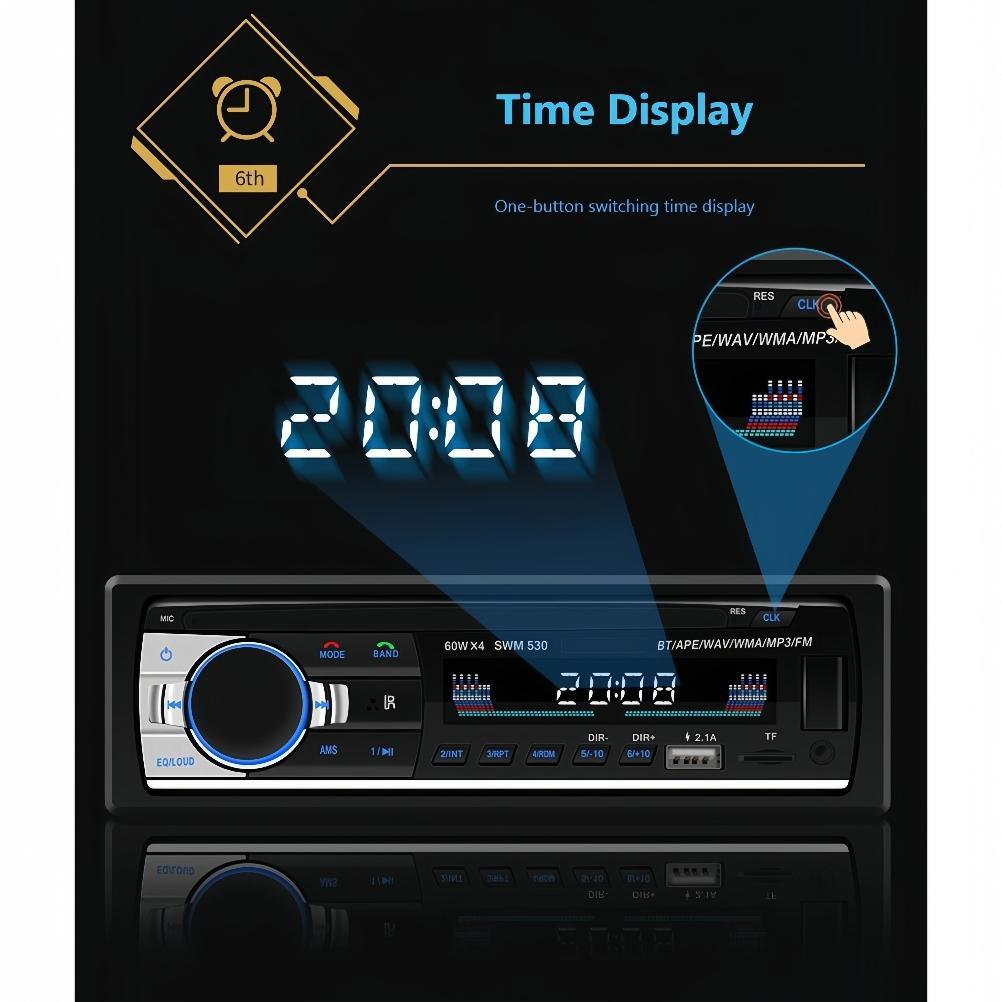 Single Din Head Unit Tape Mobil Multifungsi Bluetooth [Original 100%] Audio Jsd520/530 (Bisa Cas Hp)