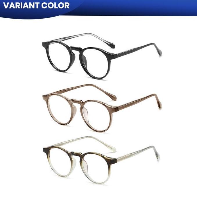 MASBOTAK145 - KACAMATA FRAME BULAT TR90 RINGAN DAN NYAMAN LENSA PHOTOCROMIC BLUERAY GLASSES ANTI CAH