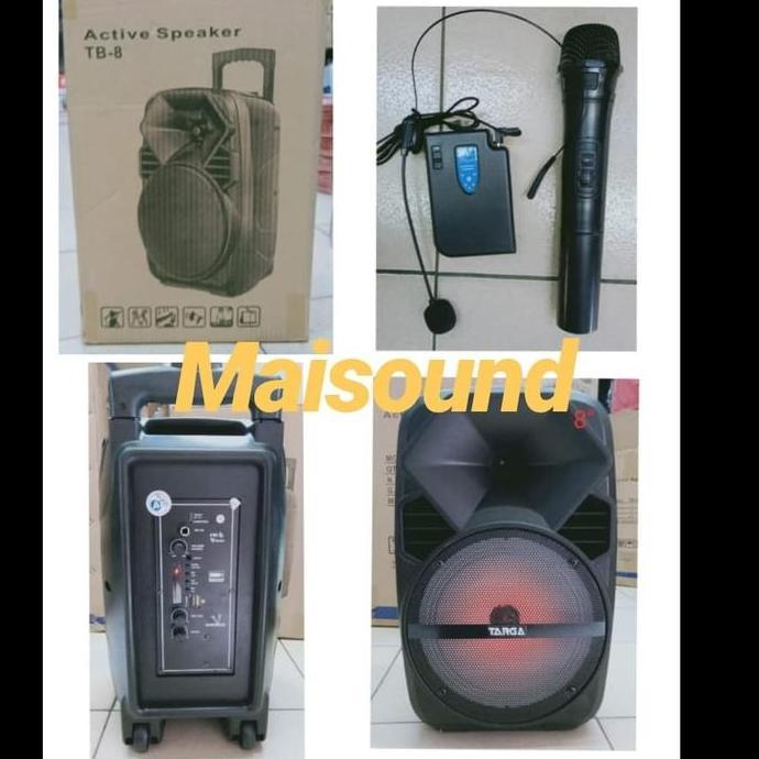 Speaker Portable Targa Tb8 Wireless Targa Tb 8 Inch Free 2 Mic Harga Khusus