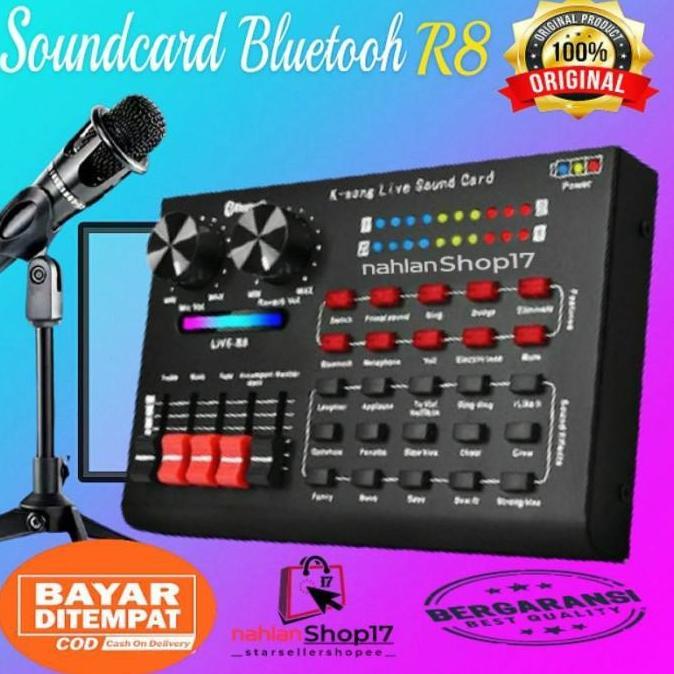 Mixer Broadcast Bluetooth 2 Channel Live Soundcard R8 Poadcast Restock