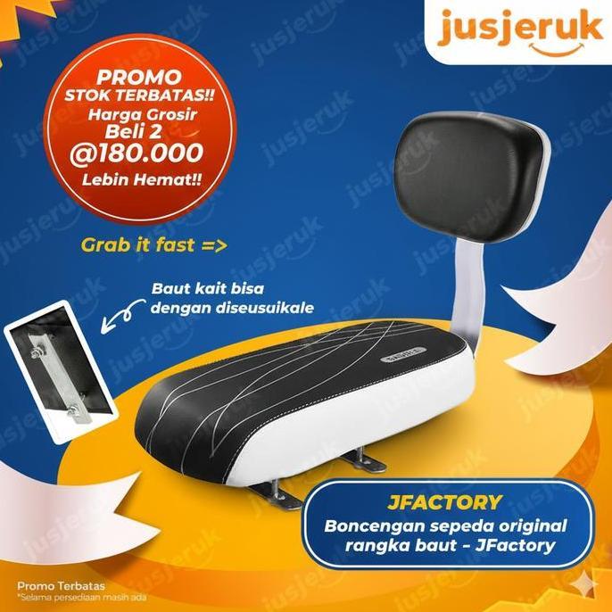 Promo JFactory Boncengan Belakang Sepeda Set Sandaran Punggung Jok Sepeda Empuk Anak & Dewasa Univer
