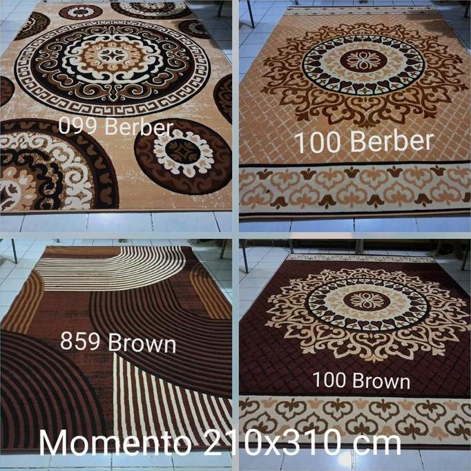 VIRALL KARPET PERMADANI BESAR JUMBO MODERNO MOMENTO COKLAT CREAM 210X310 CM *