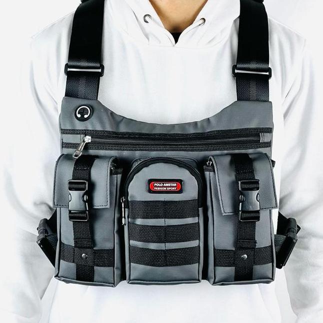 Polo Amstar Tas Selempang Dada Pria Chestbag Tahan Air Tas Pria Rompi Outdoor
