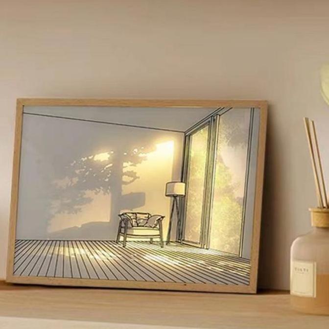 FYP LUKISAN CAHAYA LAMPU MEJA HIAS 3D FOTO LIGHT PAINTING LUKISAN LAMPU LED KREATIF 3 WARNA ''