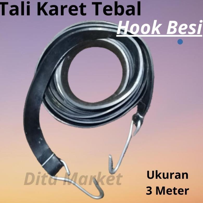 PREMIUM Tali Karet Pengikat Barang Ukuran 4 Meter / Tali Karet Tebal / Tali Ikat Barang Dimotor 2026