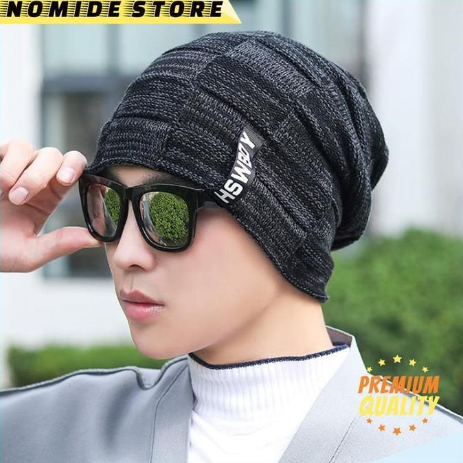 Topi Kupluk Beanie HSWBOY Kupluk Wool Winter Kupluk Rajut Pria Wanita