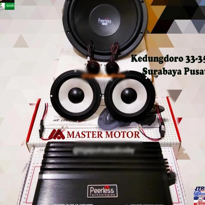 Promo Paket 3in1 Peerless Speaker Split Power PA40 4channel Subwoofer 12" Diskon
