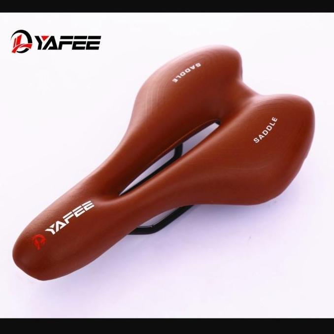 Promo Sadel sepeda YAFEE empuk GEL mtb fixie lipat cokelat saddle coklat vintage retro gell jok temp