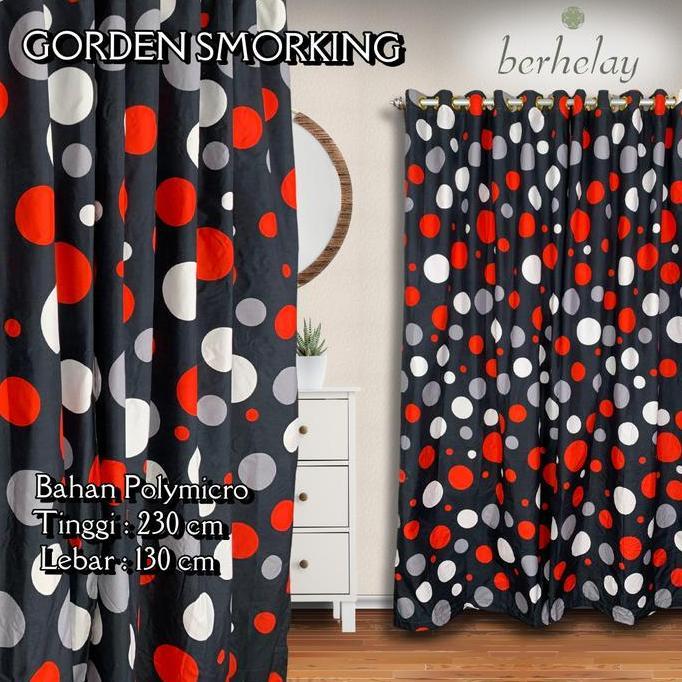 * GORDEN SMOKRING MOTIF ABSTRAK ROUND MERAH HITAM //