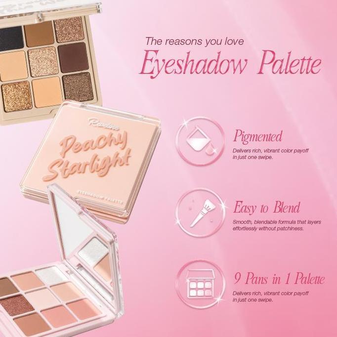 Moumou- Reveline Eyeshadow Palette | Make Up Pallete Pink Blossom Peachy Brown Glitter Creamy