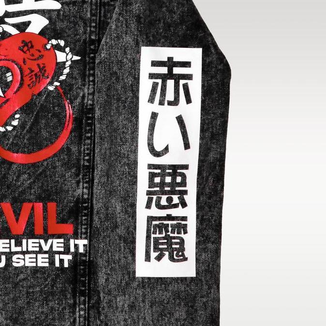 Larisyaa- Papago - Jaket Jeans - Jaket Denim Pria - Oni Evil