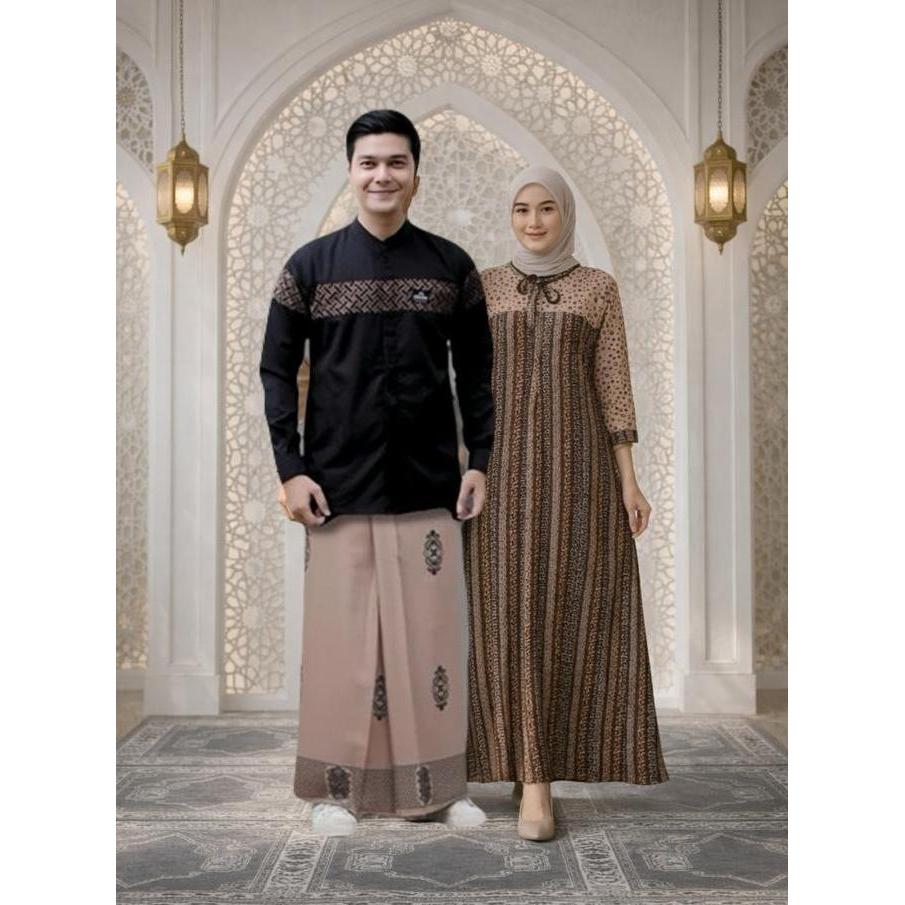 Murah  Set Sarko Gamis Nabila Viral Spesial Ramadhan Setelan Sarung Koko Dan Gamis Wanita Couple Bah