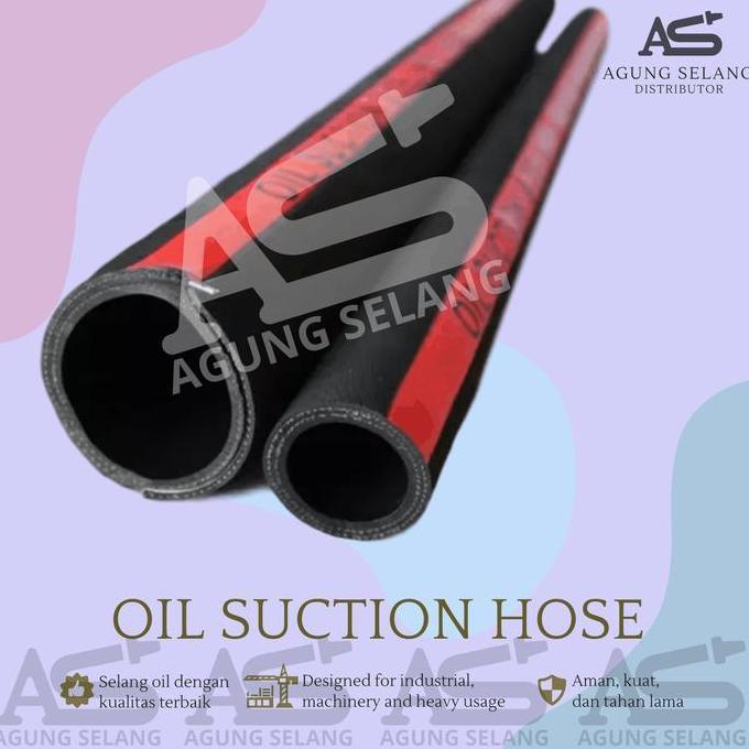 BEBAS ONGKIR - Selang Karet Hitam 2 1/2" inch Selang Angin Oil Benang Delivery 2.5"