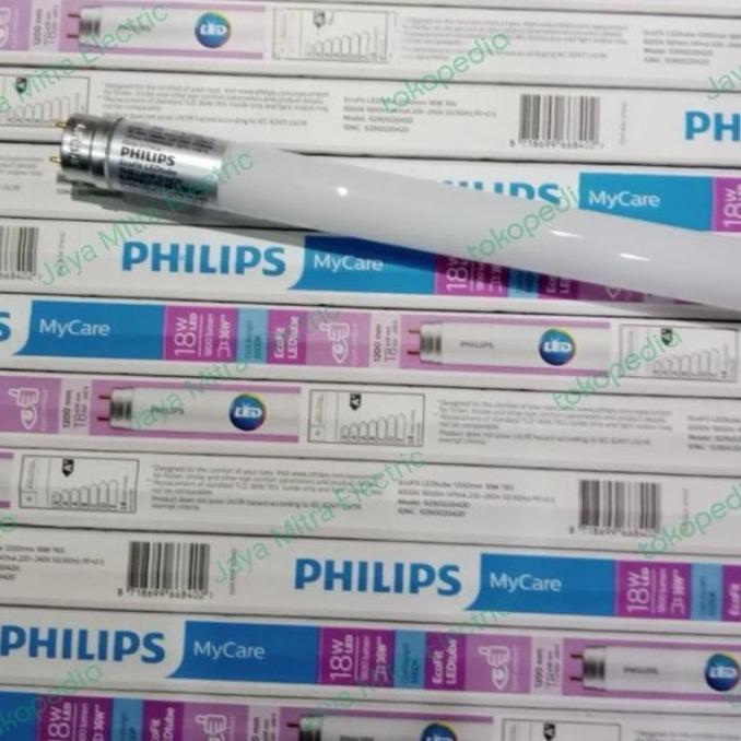 Ready stock Philips TL led 18watt ecofit lampu neon led t8 120cm putih