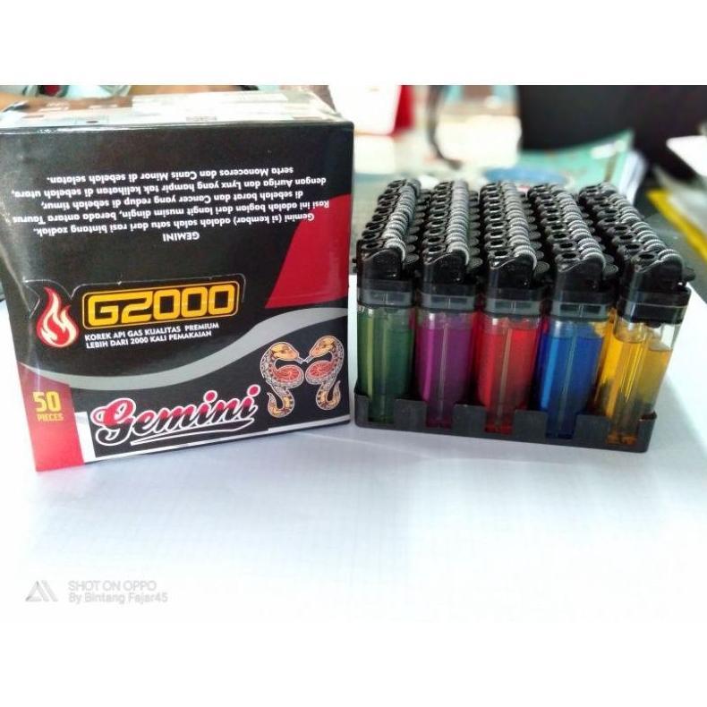 Terlaris Korek Roda G2000 Gemini Isi 50 Pcs | Korek G2000 Gemini | Korek Roda Gemini Tokolaku Terlar