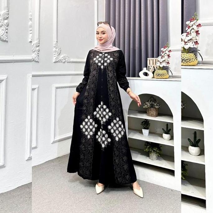 Discount Naya Batik - Gamis Twill Ori Premium 2025 Berkualitas Motif Garis Batik Cap Malaman Bukan S