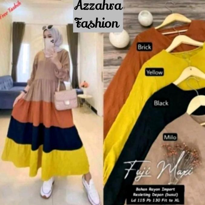 Flash Sale Gamis Fuji / Gamis Midi Fuji / Gamis Midi / Gamis Midi Pelangi / Gamis Susun / Gamis Polo