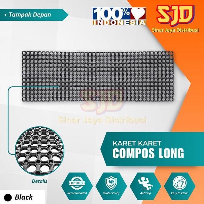 Grosir Keset/Karpet Karet Lubang Kompos Anti Slip Kamar Mandi Uk.51Cm X 153Cm