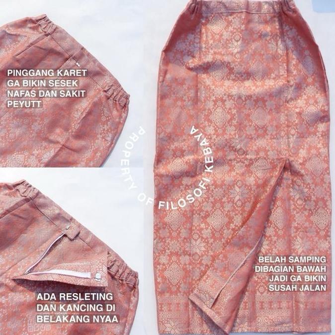 DF47 >> Rok Songket Span Jadi Pinggang Karet Rok Songket Wisuda Rok Kebaya Belah Rok Songket Silver 