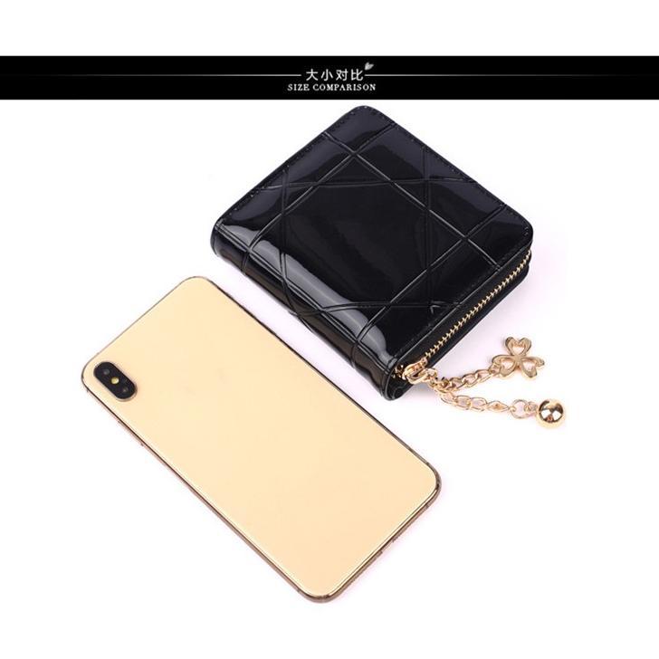 DISKON DOMPET KECIL WANITA KULIT GLOSSY ABG FASHION KOREA MURAH BATAM ESTER BRANDED LIPAT RESLETING